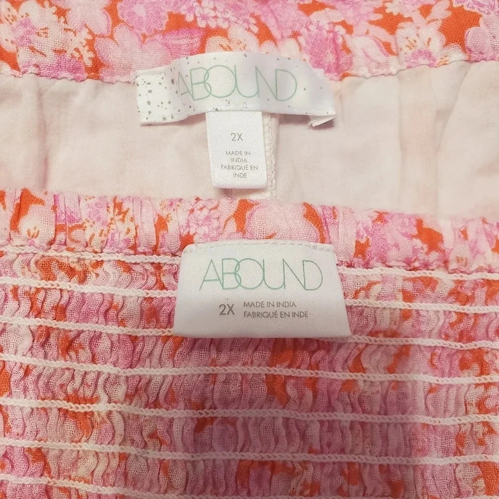 NWOT Abound Women's 2 PC Floral Top & Moxie Skirt Set 2X